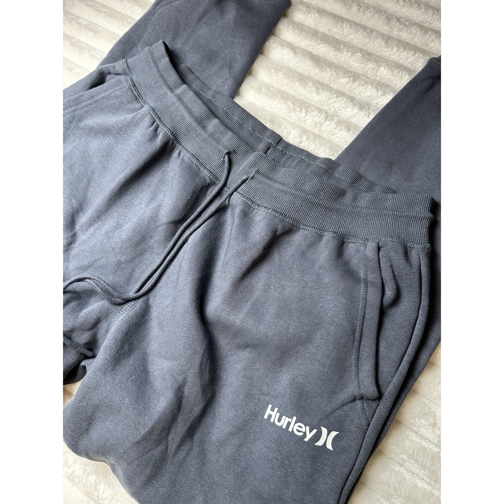 Hurley Men's Thick Comfy Casual Blue Sweatpants Pants With Pockets Size M